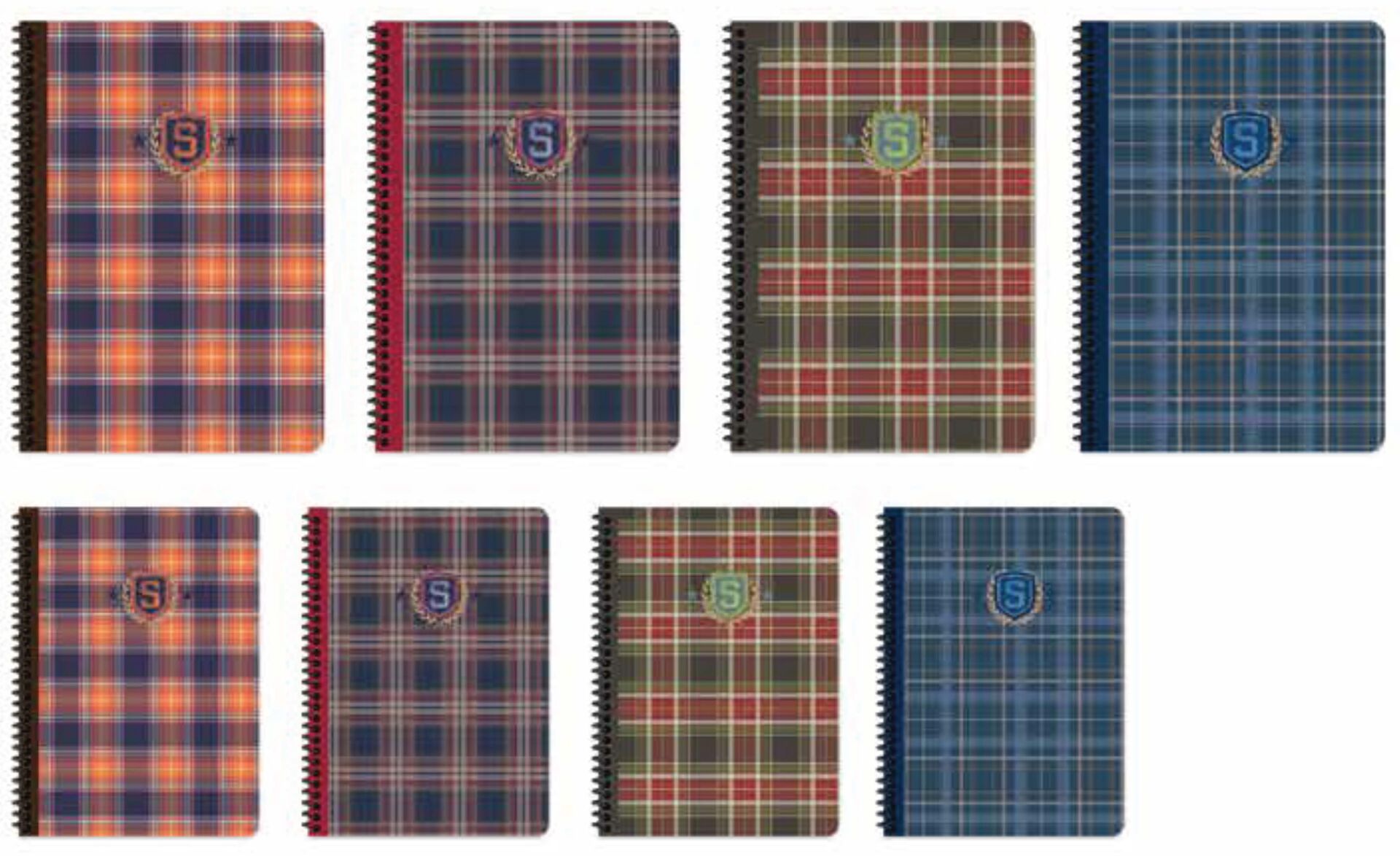 School 16,5x22,5 Spiralli Karton Kapak 80 yp Kareli