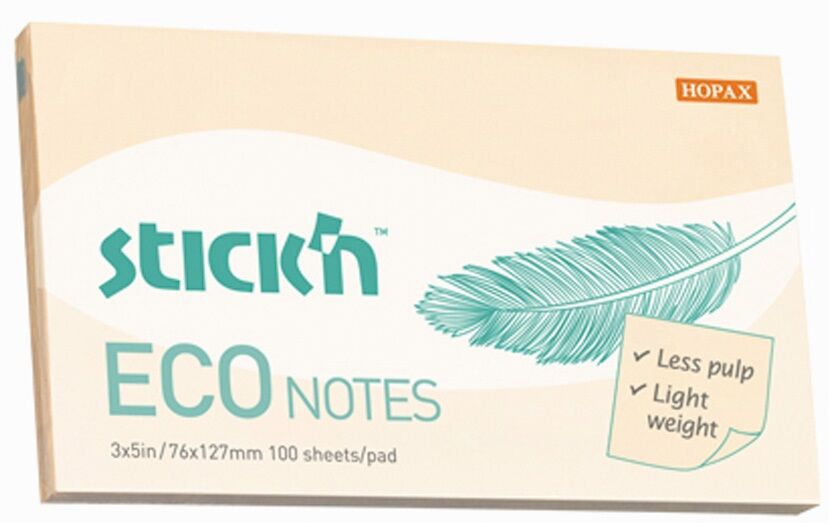 Gıpta Eco Notes Yapışkanlı Not Kağıdı 76x127 100 yp Pastel Sarı