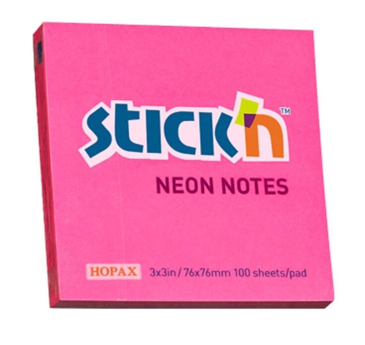 Gıpta Yapışkanlı Not Kağıdı 76x76 100 yp Neon Pembe