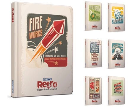 Retro 20x28 Sert Kapak 120 yp Çizgili Defter