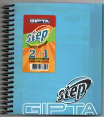 Step A6 PP Kapak Defter 120 yp 2 Bölüm Kareli + 1 Bölüm Çizgili