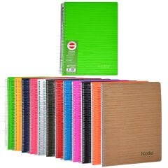 Notte Pastel A4 Spiralli Sert Kapak 2 Konulu 80 yp Çizgili