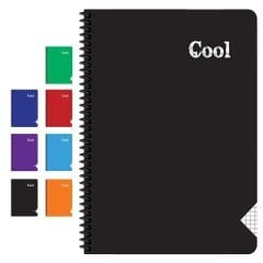 Cool A5 Spiralli PP Kapak 96 yp Kareli