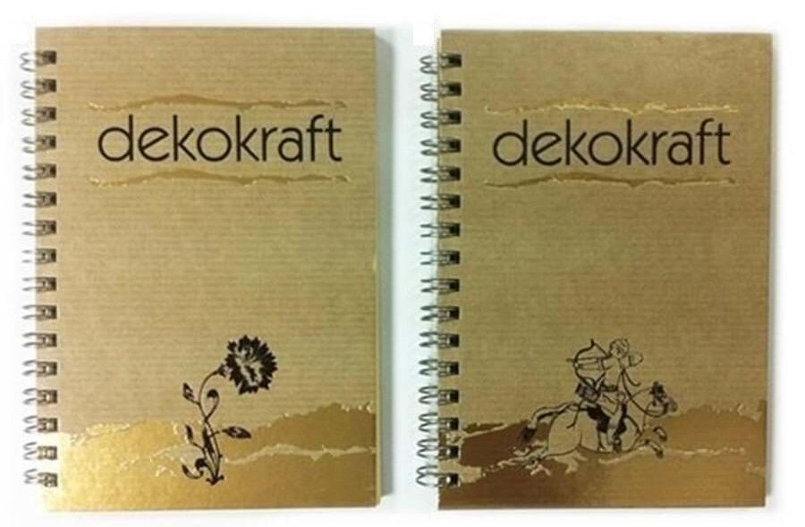 Dekokraft A6 Spiralli Karton Kapak 80 yp Çizgili