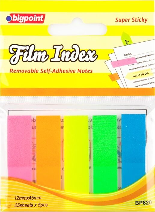 Bigpoint Yapışkanlı Film Index 5 Renk