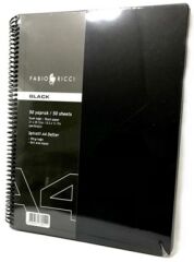 Lipe Black A4 Spiralli Sert Kapak 50 yp Çizgisiz