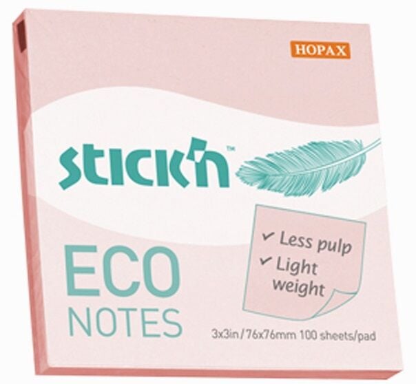 Gıpta Eco Notes Yapışkanlı Not Kağıdı 76x76 100 yp Pastel Pembe