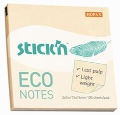 Gıpta Eco Notes Yapışkanlı Not Kağıdı 76x76 100 yp Pastel Sarı