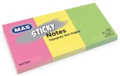 Mas Yapışkanlı Not Kağıdı 3'lü 35x51 Neon Renk