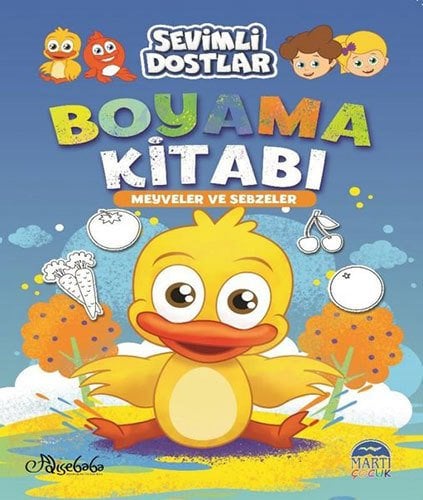 Meyveler ve Sebzeler-Sevimli Dostlar Boyama Kitabı