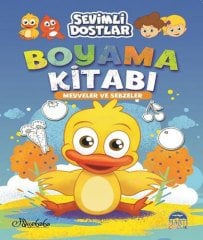 Meyveler ve Sebzeler-Sevimli Dostlar Boyama Kitabı