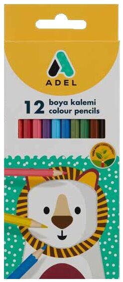 Adel Kuru Boya Kalemi 12 Renk Tam Boy