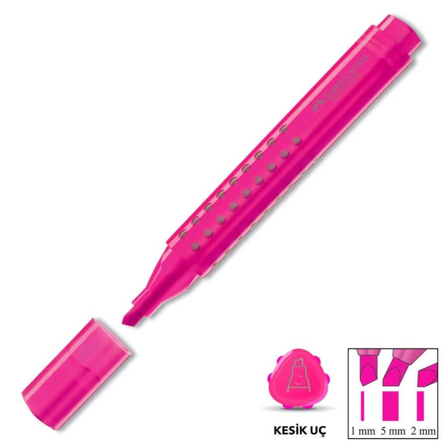 Faber Castell 1543 Grip Fosforlu Kalem Pembe
