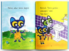 Yavru Piti Ellerini Yıkıyor