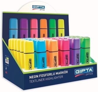 Fosforlu Markör 5mm Kesik Uç SARI