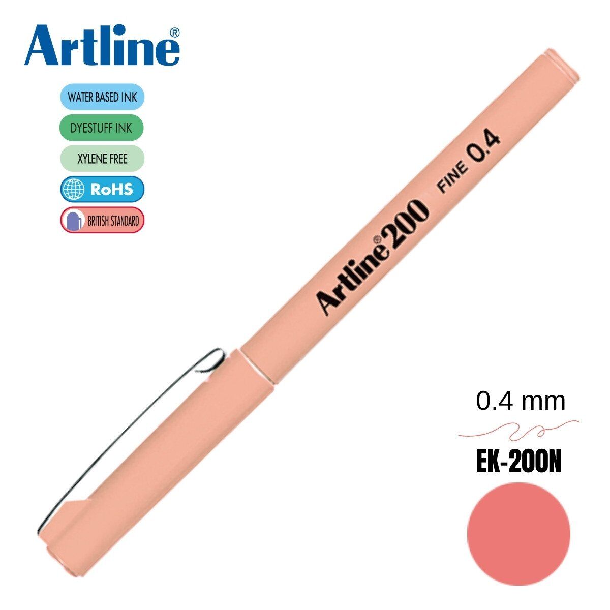 Artline 200 Fine Keçe Uçlu Yazı Kalemi 0.4mm Kayısı