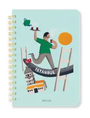 Fabooks İstanbul A5 Spiralli Sert Kapak 160 yp Çizgili Defter