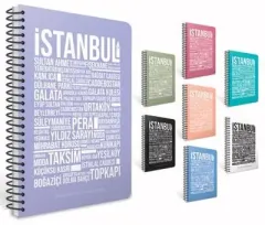 İstanbul A4 Spiralli PP Kapak 80 yp Kareli Defter