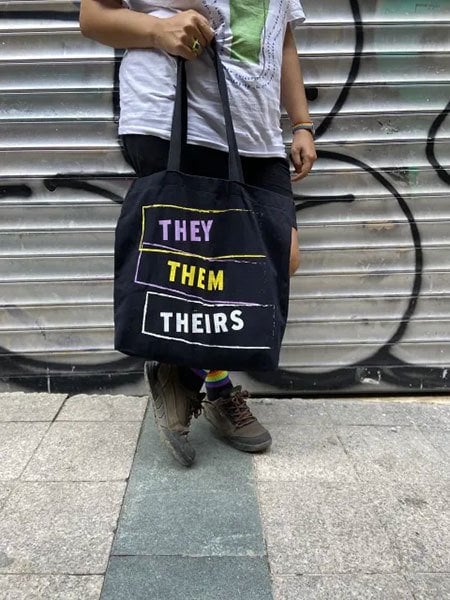 They-Them-Theirs Kanvas Çanta - Siyah