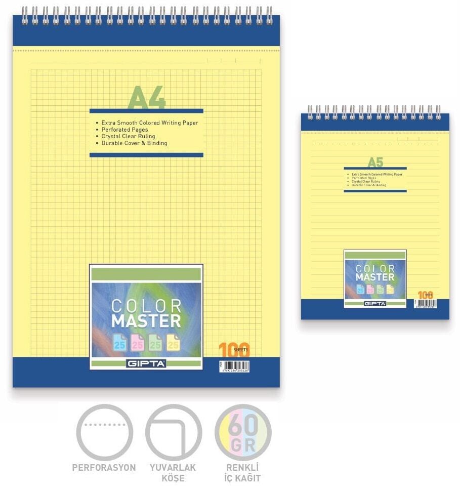 Color Master A5 Bloknot 100 yp Kareli