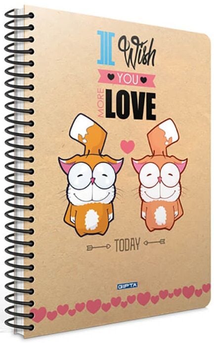 Love A4 Spiralli PP Kapak 80 yp Kareli