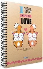 Love A4 Spiralli PP Kapak 80 yp Kareli